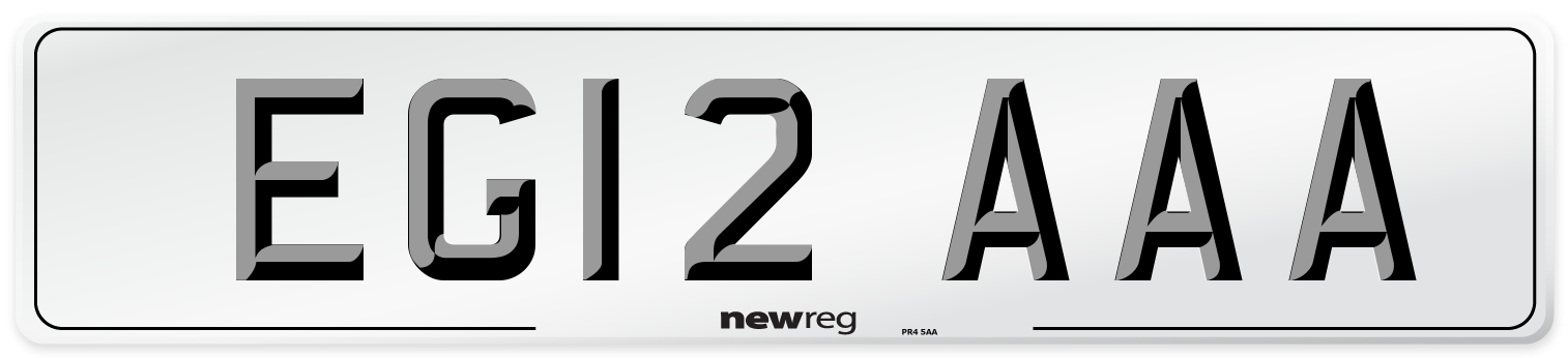 EG12 AAA Number Plate from New Reg